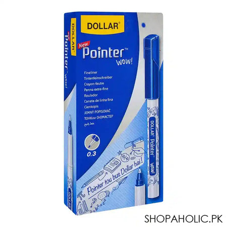Dollar Fine Liner Pointer Wow! Metal Jacket F 0.3 10-Pack, Blue, FL PTW03 - Main Image