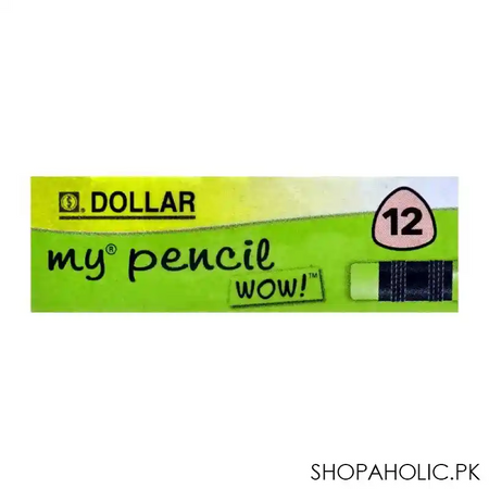 dollar my pencil wow black lead pencil with eraser hb 2, green body, 12 pack, pt222 image4