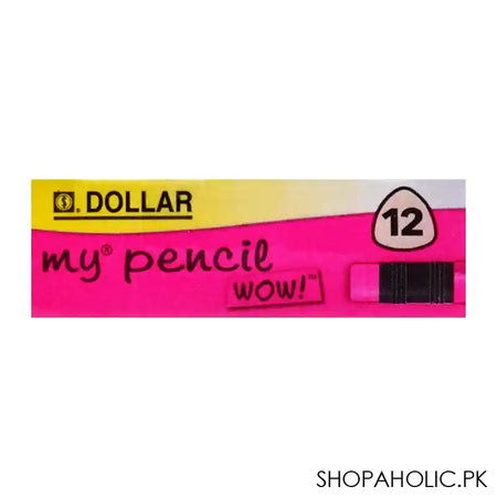 Dollar My Pencil Wow! Black Lead Pencil With Eraser HB 2, Pink Body, 12-Pack, PT222 - Image 2