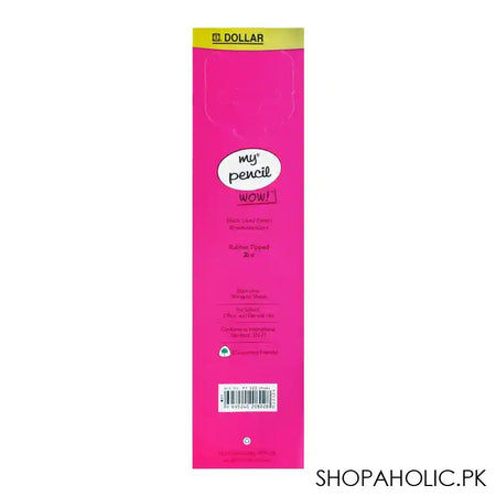 Dollar My Pencil Wow! Black Lead Pencil With Eraser HB 2, Pink Body, 12-Pack, PT222 - Image 4