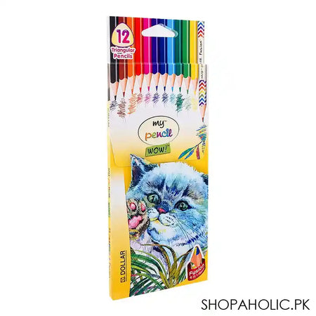Dollar My Pencil Wow! Fusion Triangular Color Pencils, Assorted, 12-Pack, PTC13 - Main Image