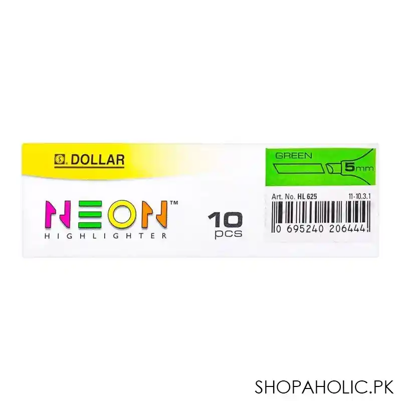dollar neon highlighter 5mm 10 pack, green, hl625 image4