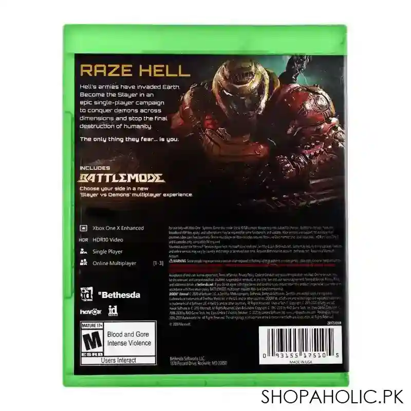 doom eternal xbox one game dvd image2