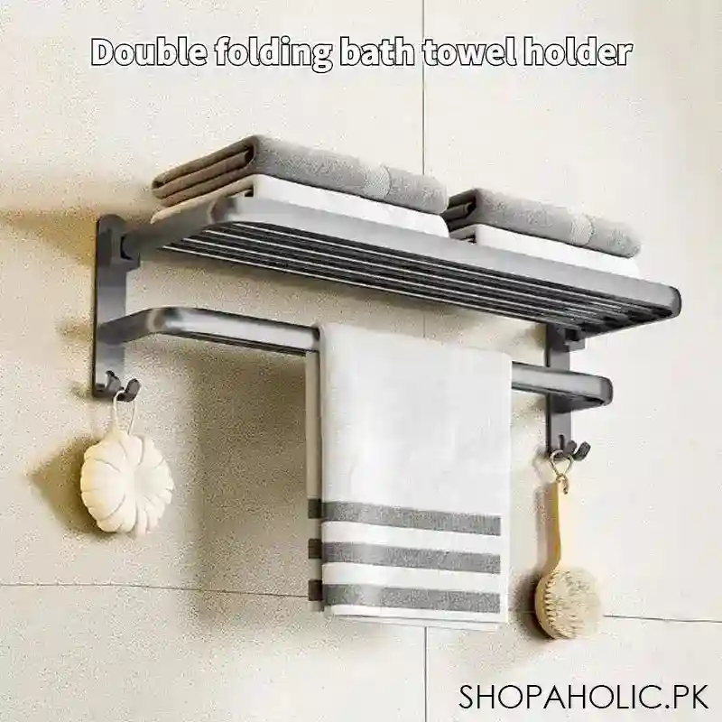 double folding bath towel holder main image