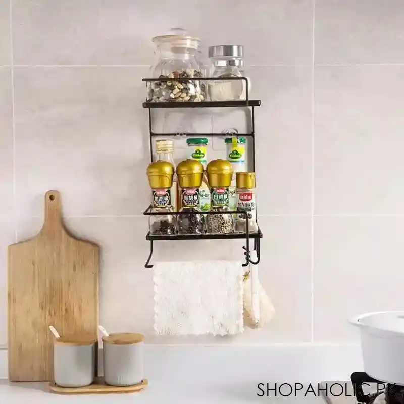 double layer iron wall mounted shelf image2