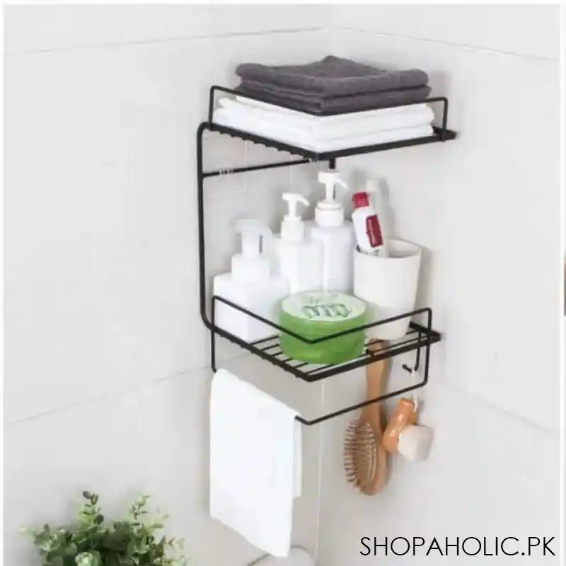 double layer iron wall mounted shelf image5