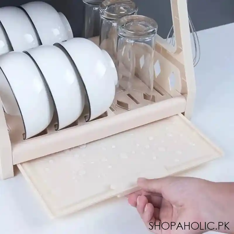 double layer kitchen dish bowl draining rack image5