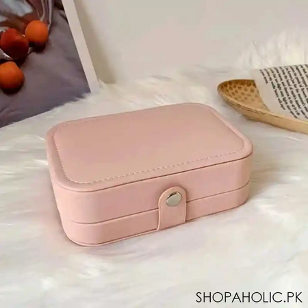 double layer multifunction portable travel jewelry leather storage box organizer   medium size image8