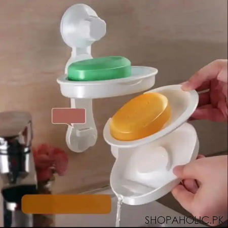double layer soap holder with drain tray image3