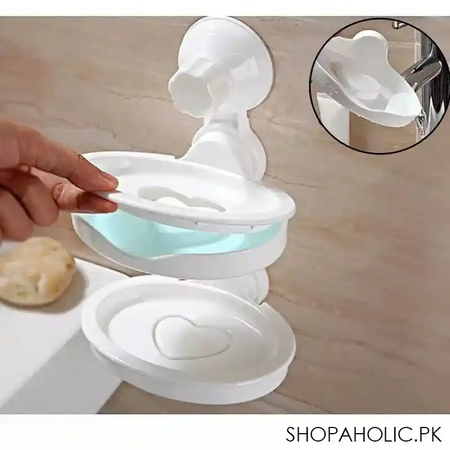 double layer soap holder with drain tray image4