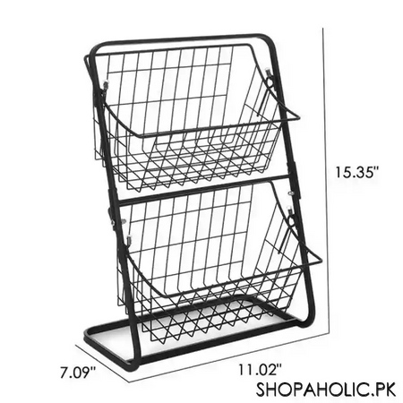 double layer storage shelf rack for kitchen image2