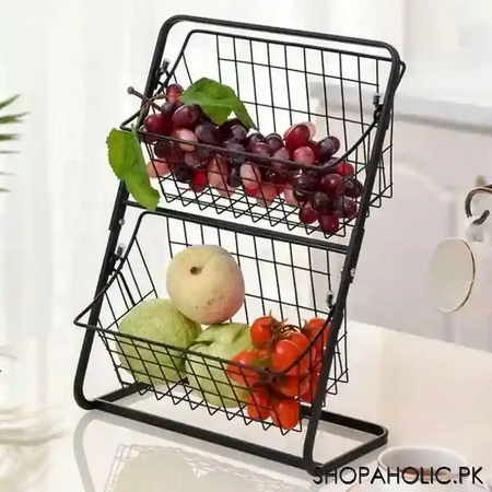 double layer storage shelf rack for kitchen main image