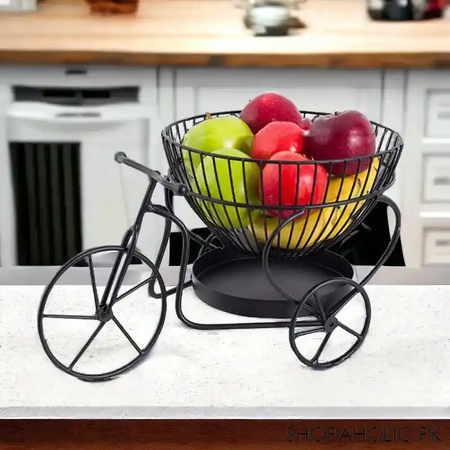 double layer tricycle metal fruit basket main image
