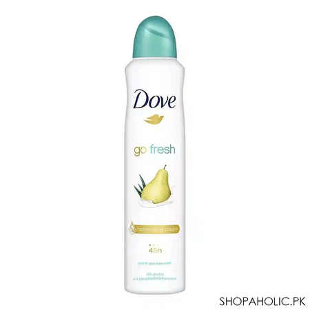 dove 48h go fresh pear & aloe vera scent deodorant spray, for women, 0% alcohol, 250ml main image