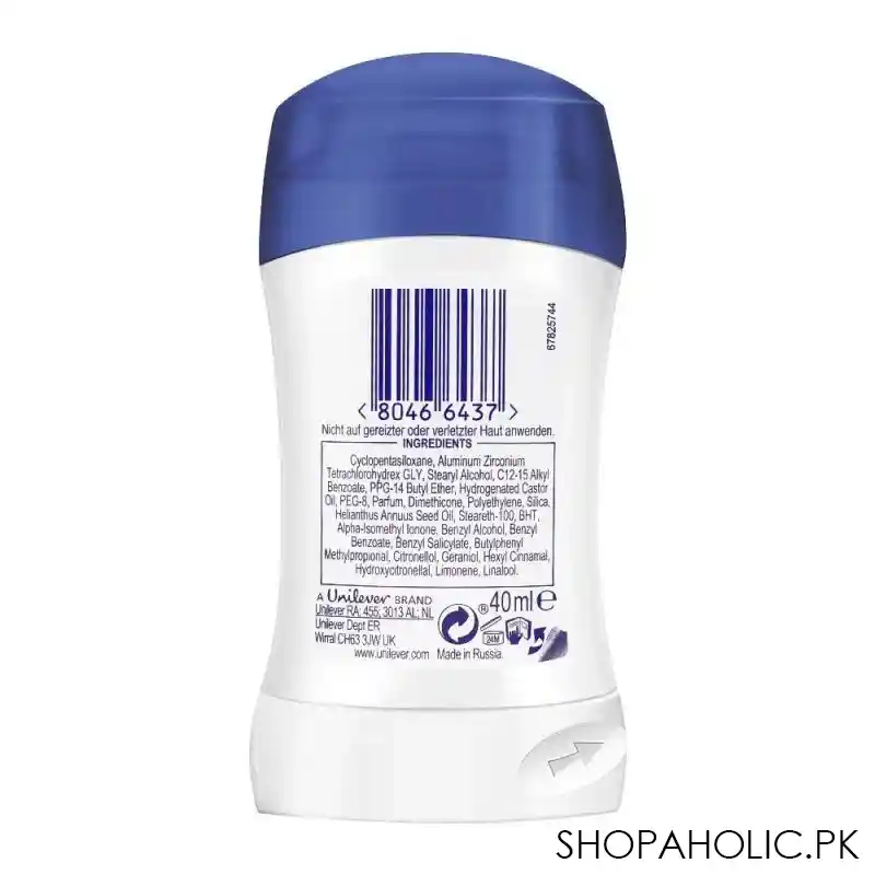 dove 48h original ani perspirant deodorant stick, 0% alcohol, for women, 40ml image2