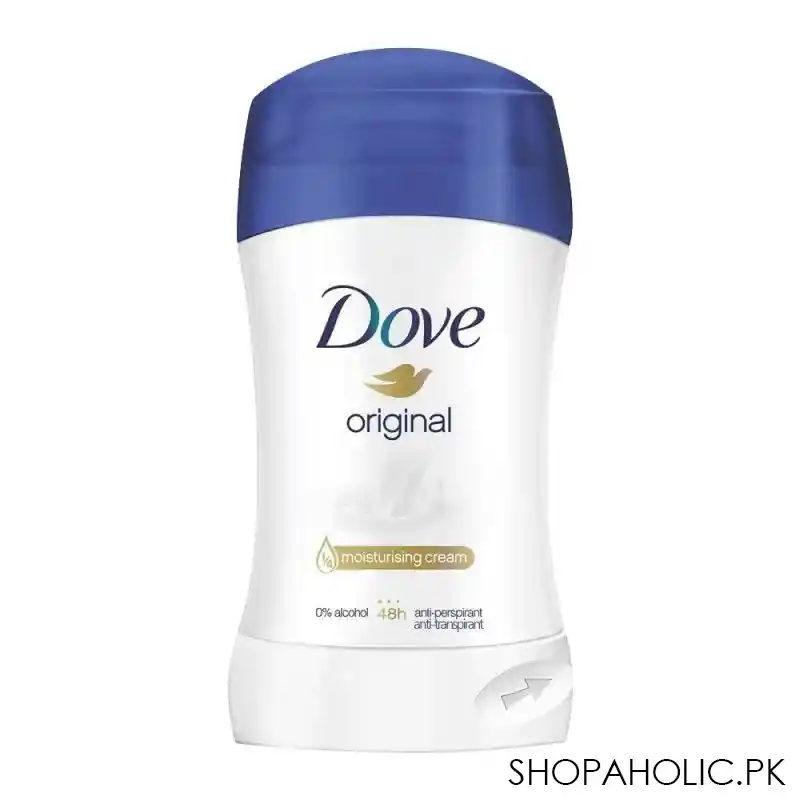 dove 48h original ani perspirant deodorant stick, 0% alcohol, for women, 40ml main image