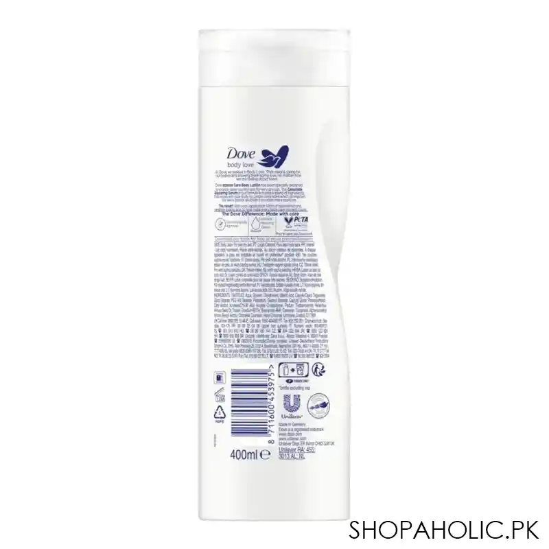 dove body love intense care body lotion, for very dry skin, with ceramide restoring serum, 400ml image2