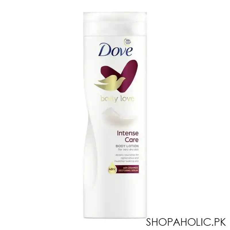 dove body love intense care body lotion, for very dry skin, with ceramide restoring serum, 400ml main image