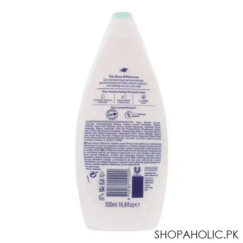 dove calming pistachio cream & magnolia body wash, 0% sulfate sles, 500ml image2