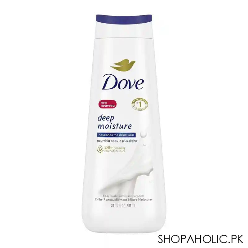 Dove Deep Moisture Nourishes The Daries Skin 24HR Micro Moisture Body Wash, 591ml - Main Image