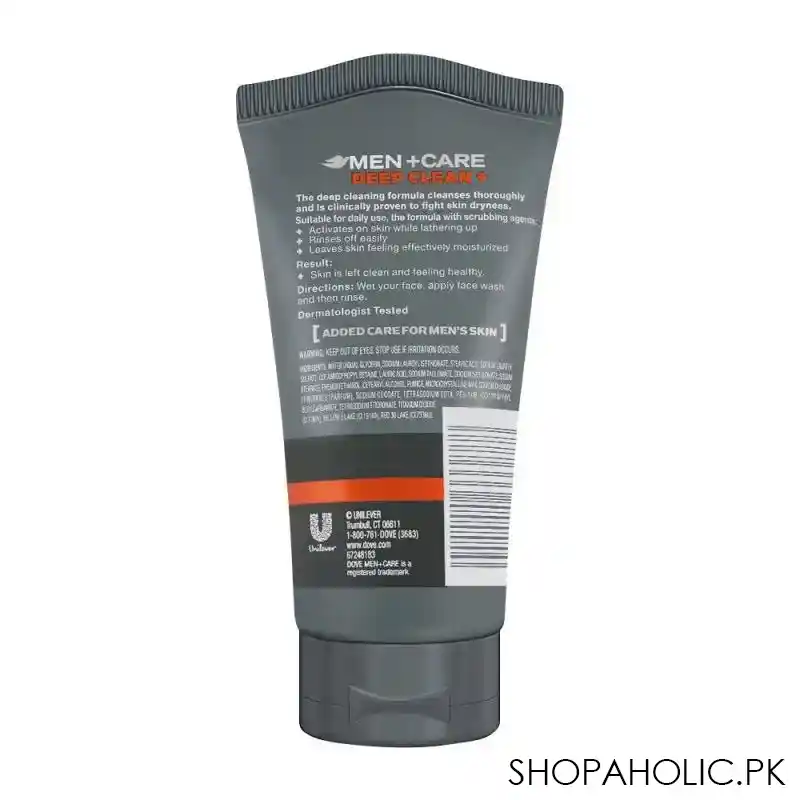 dove men+care deep clean face scrub, 148ml image2