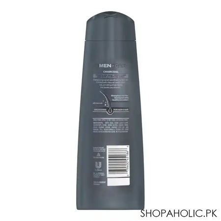 dove men+care fortifying shampoo, charcoal, 355ml image2