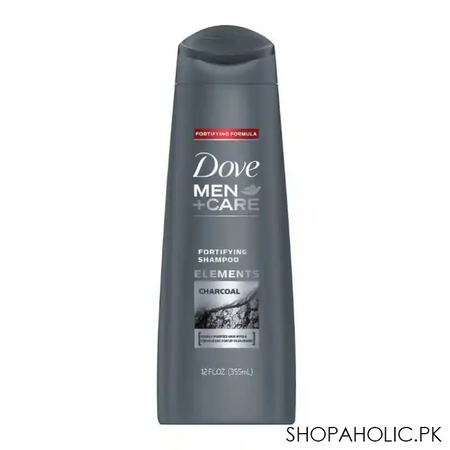 dove men+care fortifying shampoo, charcoal, 355ml main image
