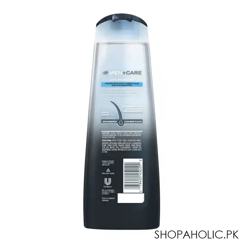dove men+care fortifying shampoo, cooling relief, 355ml image2