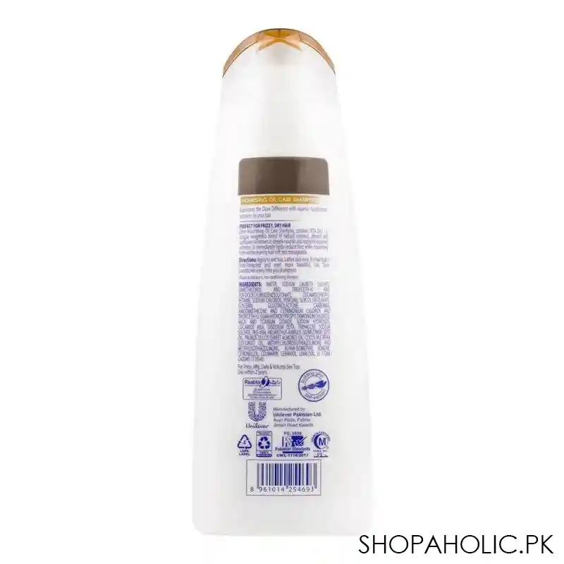 dove nourishing oil care frizzy, dry hair shampoo 360ml image2