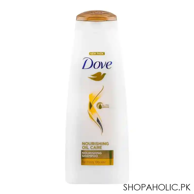 dove nourishing oil care frizzy, dry hair shampoo 360ml main image