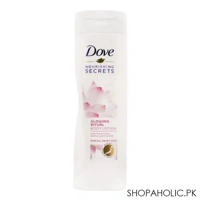 dove nourishing secrets glowing ritual body lotion, all skin types, 250ml main image
