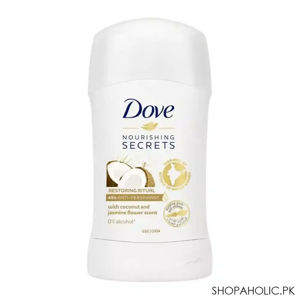 dove nourishing secrets restoring ritual 48h anti perspirant deodorant stick, for women, 40g main image
