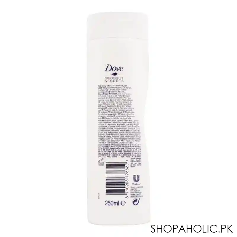 dove nourishing secrets restoring ritual body lotion, all skin types, 250ml image2