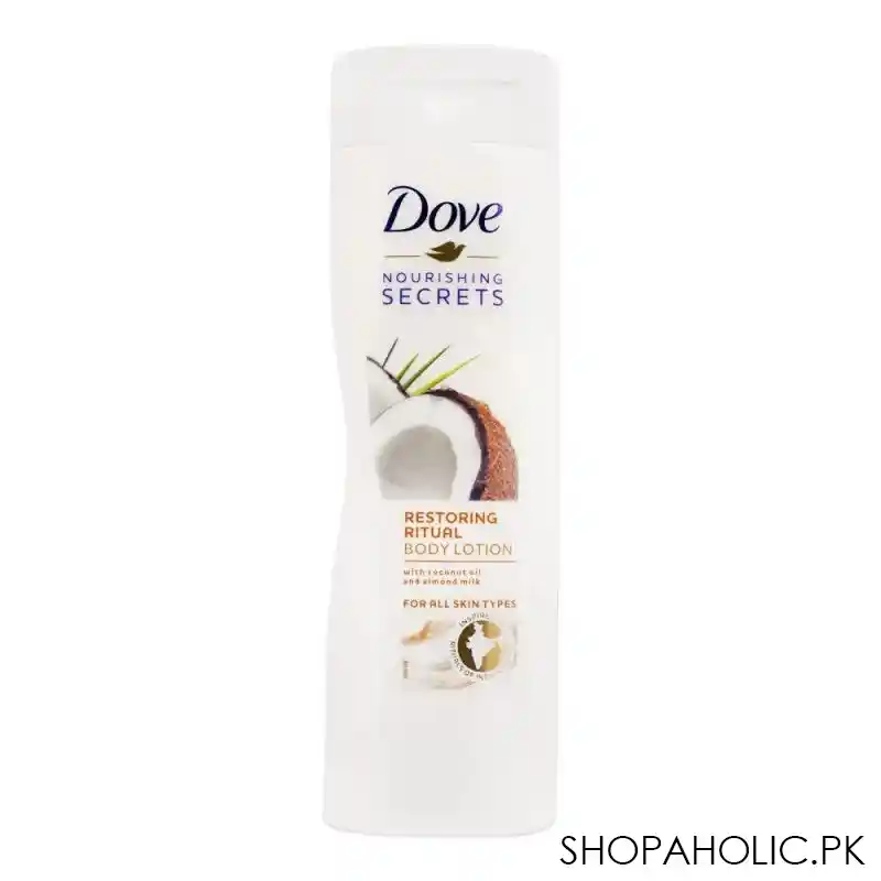 dove nourishing secrets restoring ritual body lotion, all skin types, 250ml main image
