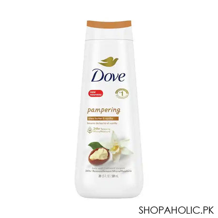 Dove Pampering Shea Butter & Vanilla 24Hr Renewing Micro Moisture Body Wash, 591ml - Main Image