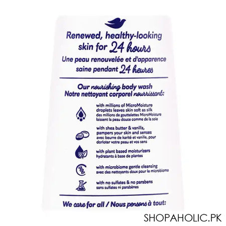 Dove Pampering Shea Butter & Vanilla 24Hr Renewing Micro Moisture Body Wash, 591ml - Image 4