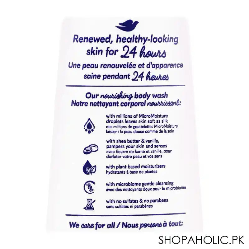 Dove Pampering Shea Butter & Vanilla 24Hr Renewing Micro Moisture Body Wash, 591ml - Image 4