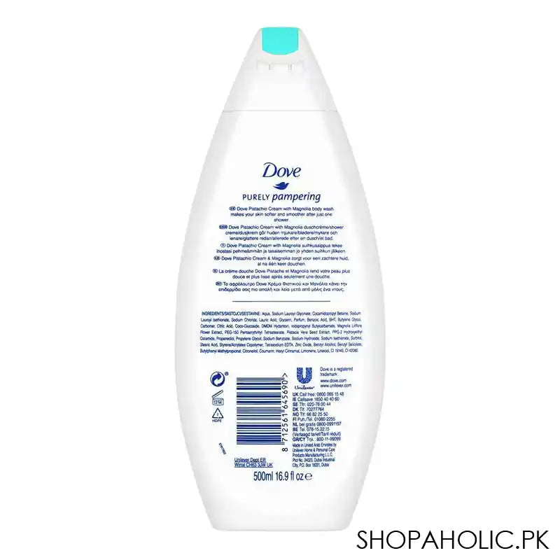 Dove Pistachio Cream & Magnolia Shower Gel, 500ml - Image 2
