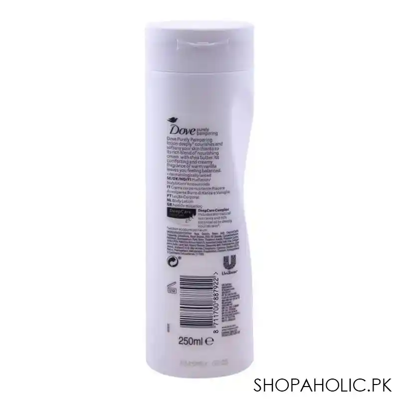 dove purely pampering nourishing body lotion, with shea butter, for all skin types, 250ml image2