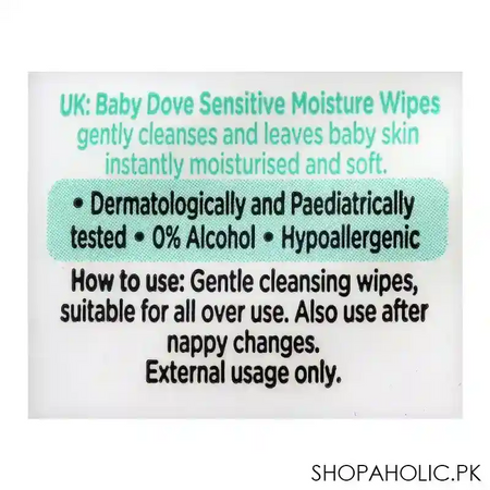 dove sensitive moisture baby wipes, fragrance free, 50 pack image5