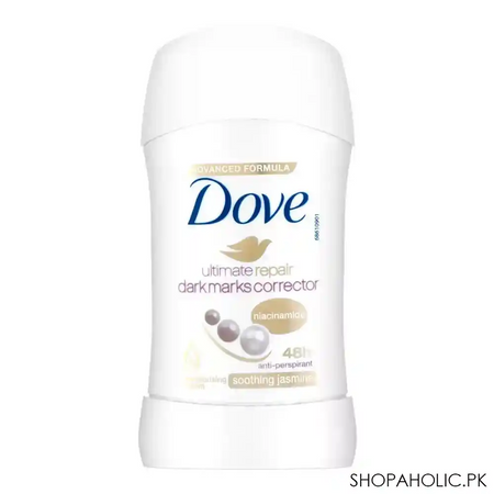 dove ultimate repair dark marks corrector soothing jasmine anti perspirant deodorant stick, for women, 40g main image
