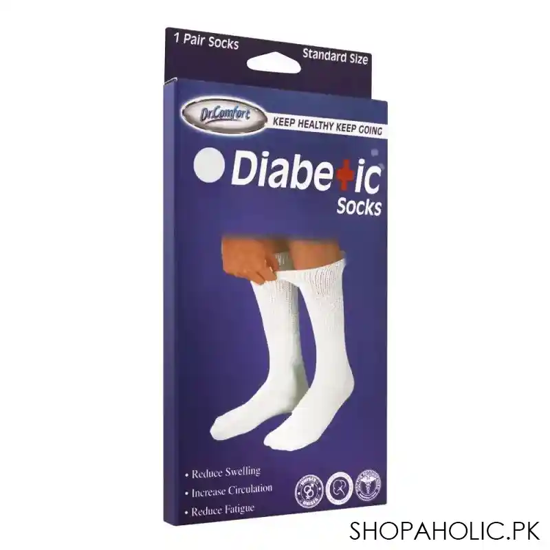 dr.comfort diabetic socks, standard size, white image2