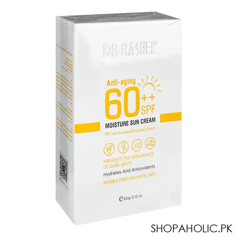 Dr.Rashel Anti-Aging Moisture Sun Cream, SPF 60++, No White Cast Sunscreen, Prevents Dark Spots, 60g - Main Image