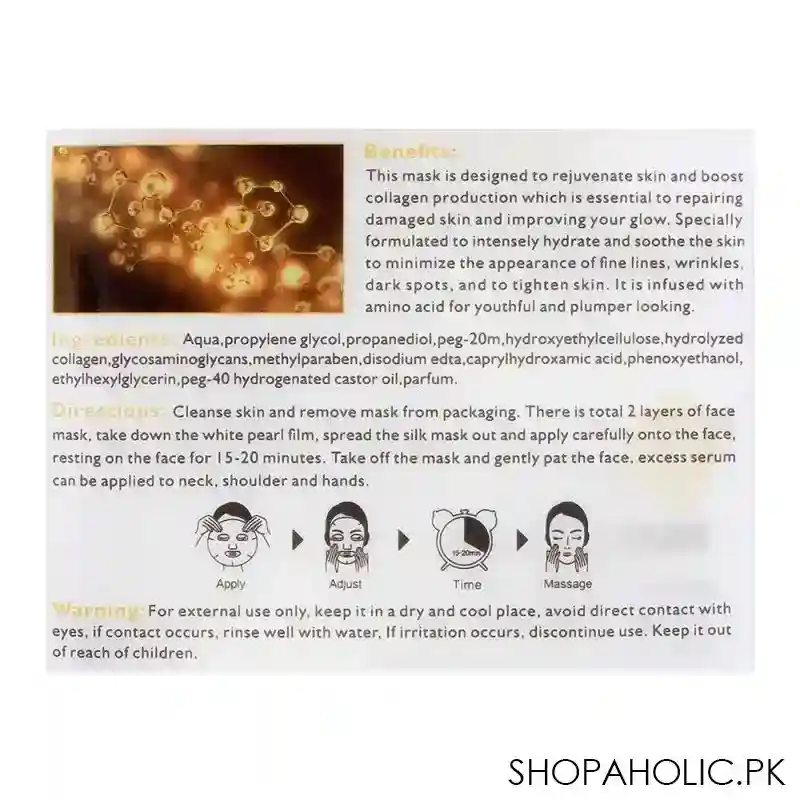 dr. rashel collagen elasticity & firming essence mask, 25g image3