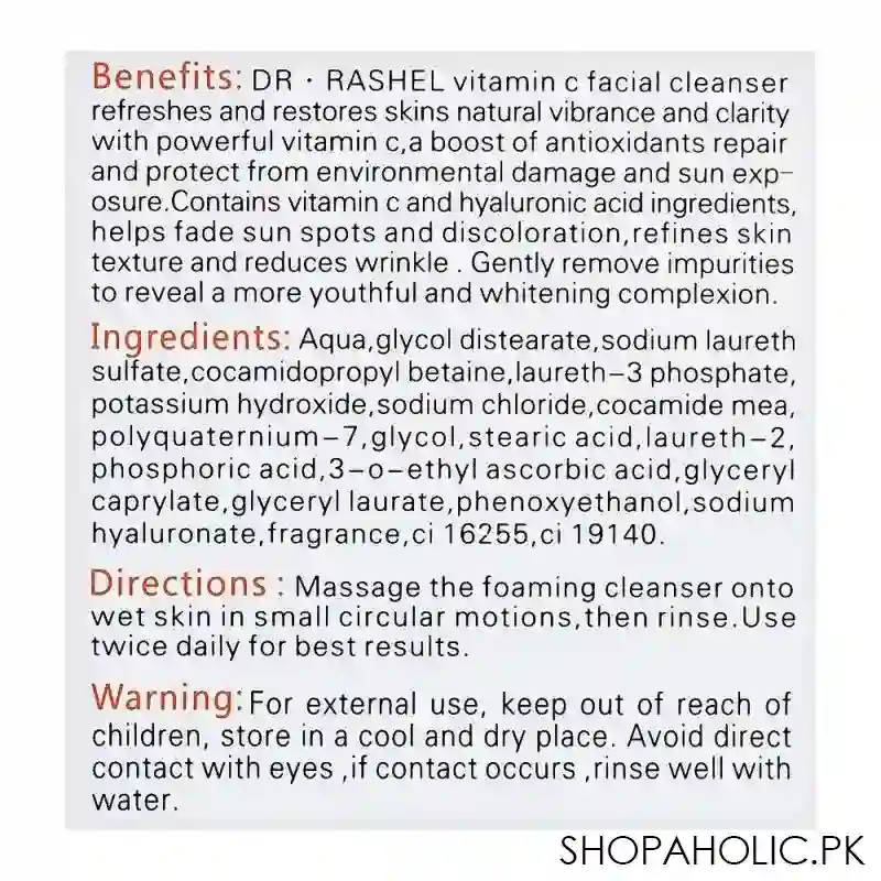 dr. rashel vitamin c brightening & anti aging face cleanser, 80ml image4