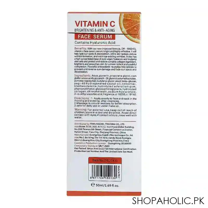 dr. rashel vitamin c brightening & anti aging face serum, 50ml image3