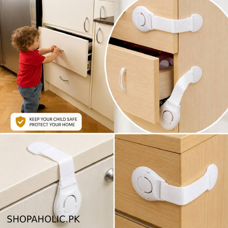 (Pack of 3) Plastic Locks for Drawers, Doors, Cabinets, Cupboards & Window