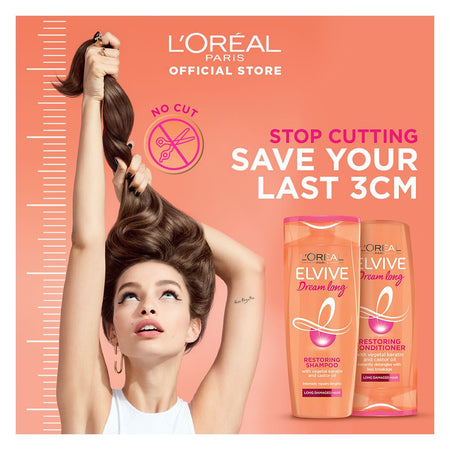 L'Oreal Dream Long Restoring Shampoo, 175ml - Repairs Weakened Hair With Castor Oil & Vitamins - Image 2