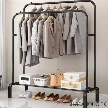 dual row versatile garments folding clothes rack main image