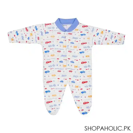 dynamic kids romper with socks printed, blue main image